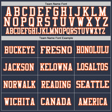 Load image into Gallery viewer, Custom Navy Orange-White Mesh Authentic Football Jersey