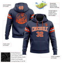 Загрузить изображение в средство просмотра галереи, Custom Stitched Navy Orange-White Football Pullover Sweatshirt Hoodie