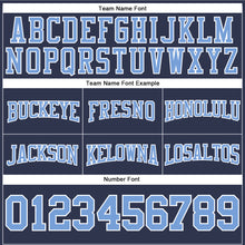 Load image into Gallery viewer, Custom Stitched Navy Light Blue-White Football Pullover Sweatshirt Hoodie