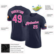 Load image into Gallery viewer, Custom Navy Pink-White Performance T-Shirt