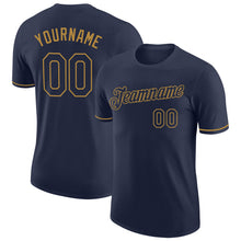 Load image into Gallery viewer, Custom Navy Navy-Old Gold Performance T-Shirt