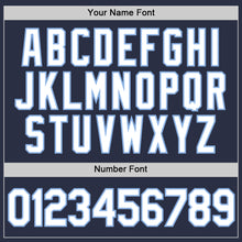 Laden Sie das Bild in den Galerie-Viewer, Custom Navy White-Light Blue Performance T-Shirt