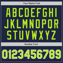 Load image into Gallery viewer, Custom Navy Neon Green-White Authentic Baseball Jersey