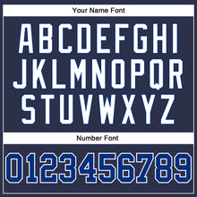 Load image into Gallery viewer, Custom Navy Royal-White Authentic Throwback Basketball Jersey