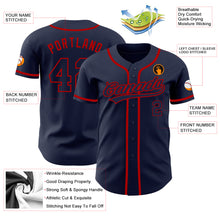 Load image into Gallery viewer, Custom Navy Navy-Red Authentic Baseball Jersey