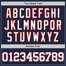 Load image into Gallery viewer, Custom Navy White-Red Authentic Baseball Jersey