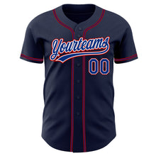 Load image into Gallery viewer, Custom Navy Royal-Red Authentic Baseball Jersey