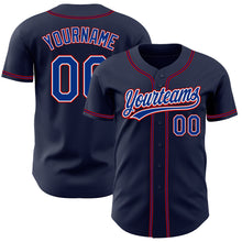 Load image into Gallery viewer, Custom Navy Royal-Red Authentic Baseball Jersey