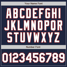 Load image into Gallery viewer, Custom Navy White Gray-Red Authentic Baseball Jersey