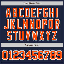 Laden Sie das Bild in den Galerie-Viewer, Custom Navy Orange-White Authentic Baseball Jersey