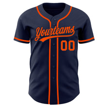 Загрузить изображение в средство просмотра галереи, Custom Navy Orange-Navy Authentic Baseball Jersey