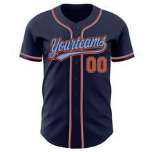 Загрузить изображение в средство просмотра галереи, Custom Navy Orange-Powder Blue Authentic Baseball Jersey