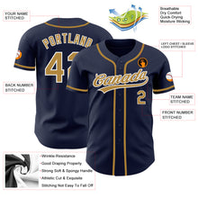 Laden Sie das Bild in den Galerie-Viewer, Custom Navy Old Gold-White Authentic Baseball Jersey