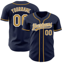 Laden Sie das Bild in den Galerie-Viewer, Custom Navy Old Gold-White Authentic Baseball Jersey