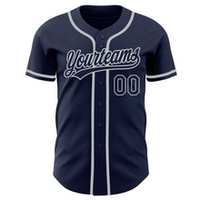 Загрузить изображение в средство просмотра галереи, Custom Navy Navy-Gray Authentic Baseball Jersey