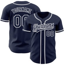 Загрузить изображение в средство просмотра галереи, Custom Navy Navy-Gray Authentic Baseball Jersey