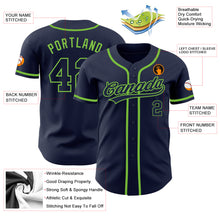 Загрузить изображение в средство просмотра галереи, Custom Navy Navy-Neon Green Authentic Baseball Jersey