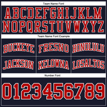 Загрузить изображение в средство просмотра галереи, Custom Navy Red-White Authentic Throwback Basketball Shorts