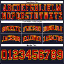 Загрузить изображение в средство просмотра галереи, Custom Navy Red-Gold Authentic Throwback Basketball Shorts