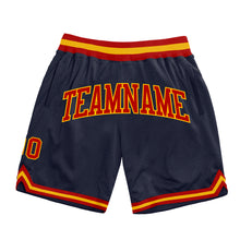 Загрузить изображение в средство просмотра галереи, Custom Navy Red-Gold Authentic Throwback Basketball Shorts