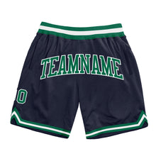 Load image into Gallery viewer, Custom Navy Kelly Green-White Authentic Throwback Basketball Shorts