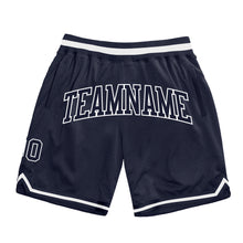 Загрузить изображение в средство просмотра галереи, Custom Navy Navy-White Authentic Throwback Basketball Shorts