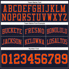 Load image into Gallery viewer, Custom Navy Orange-Royal Authentic Throwback Basketball Shorts