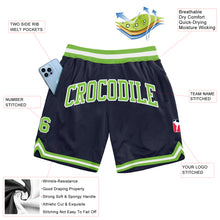 Charger l'image dans la galerie, Custom Navy Neon Green-White Authentic Throwback Basketball Shorts
