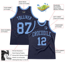 Charger l'image dans la galerie, Custom Navy Light Blue Authentic Throwback Basketball Jersey