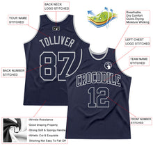 Laden Sie das Bild in den Galerie-Viewer, Custom Navy Navy-Gray Authentic Throwback Basketball Jersey