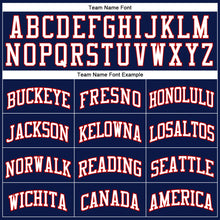 Загрузить изображение в средство просмотра галереи, Custom Navy Red-White Authentic Throwback Basketball Jersey