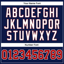 Загрузить изображение в средство просмотра галереи, Custom Navy Red-White Authentic Throwback Basketball Jersey