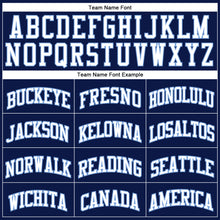 Загрузить изображение в средство просмотра галереи, Custom Navy White Pinstripe White-Light Blue Authentic Basketball Jersey