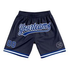 Загрузить изображение в средство просмотра галереи, Custom Navy Royal-White Authentic Throwback Basketball Shorts