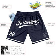 Загрузить изображение в средство просмотра галереи, Custom Navy White Authentic Throwback Basketball Shorts