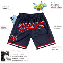 Загрузить изображение в средство просмотра галереи, Custom Navy Red-White Authentic Throwback Basketball Shorts