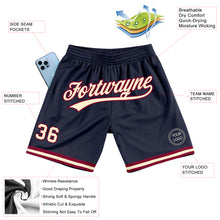 Загрузить изображение в средство просмотра галереи, Custom Navy Cream-Maroon Authentic Throwback Basketball Shorts