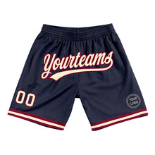 Загрузить изображение в средство просмотра галереи, Custom Navy Cream-Maroon Authentic Throwback Basketball Shorts