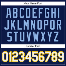 Загрузить изображение в средство просмотра галереи, Custom Navy White Yellow-Light Blue Authentic Baseball Jersey