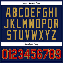 Загрузить изображение в средство просмотра галереи, Custom Navy Red Pinstripe Old Gold Authentic Baseball Jersey