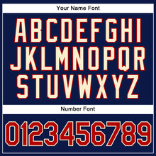 Charger l'image dans la galerie, Custom Navy Red Pinstripe Cream Authentic Baseball Jersey