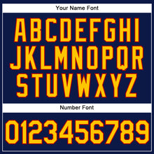 Загрузить изображение в средство просмотра галереи, Custom Navy Yellow Pinstripe Red Authentic Baseball Jersey