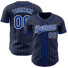 Загрузить изображение в средство просмотра галереи, Custom Navy White Pinstripe Royal Authentic Baseball Jersey