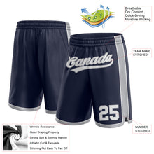 Laden Sie das Bild in den Galerie-Viewer, Custom Navy White-Gray Authentic Basketball Shorts