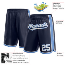 Load image into Gallery viewer, Custom Navy White-Light Blue Authentic Basketball Shorts