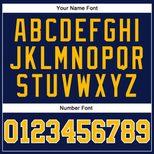 Загрузить изображение в средство просмотра галереи, Custom Navy Gold-White Authentic Throwback Basketball Jersey