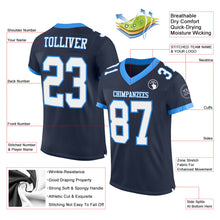 Загрузить изображение в средство просмотра галереи, Custom Navy White-Powder Blue Mesh Authentic Football Jersey