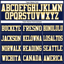 Загрузить изображение в средство просмотра галереи, Custom Navy White-Gold Mesh Authentic Football Jersey