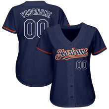 Загрузить изображение в средство просмотра галереи, Custom Navy Orange-White Authentic Baseball Jersey