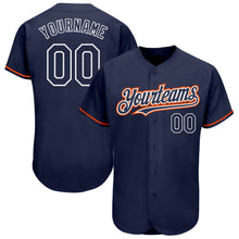 Загрузить изображение в средство просмотра галереи, Custom Navy Orange-White Authentic Baseball Jersey